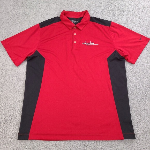 Nike Other - Nike Golf Polo Shirt Men’s XL Red Dri-Fit Short Sleeve Columbia Flooring Front
